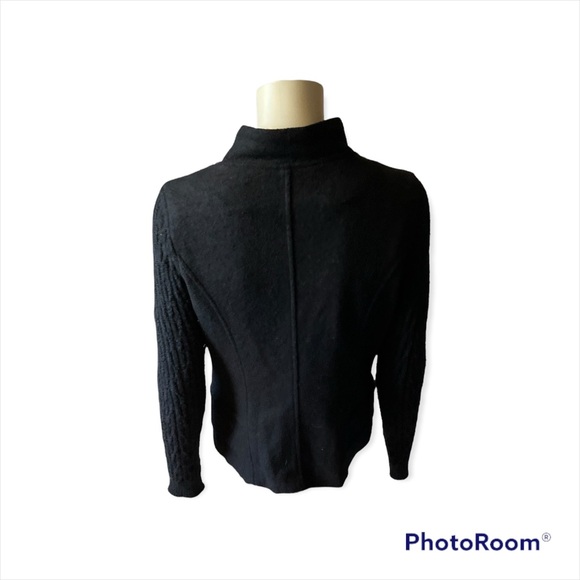 Max Mara Asymmetrical Black Wool Blazer - Sz Large - Picture 3 of 10